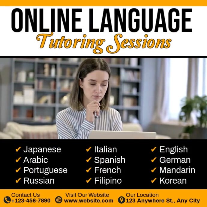 Online Language Tutoring Session Message Instagram template