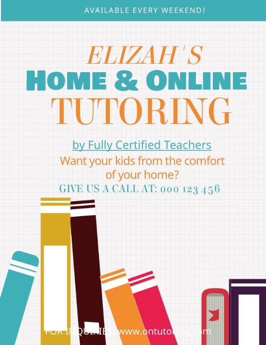 online learning, tutoring, tution classes Flyer (format US Letter) template