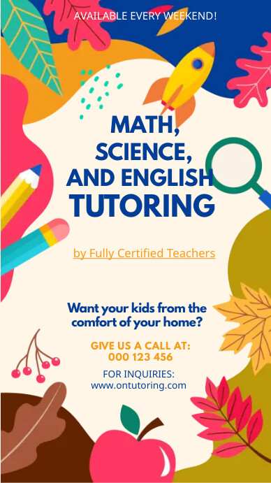 online learning, tutoring, tution classes Instagram 快拍 template