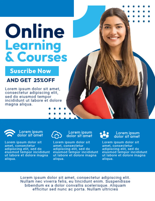 Online Learning & Courses Flyer (US Letter) template