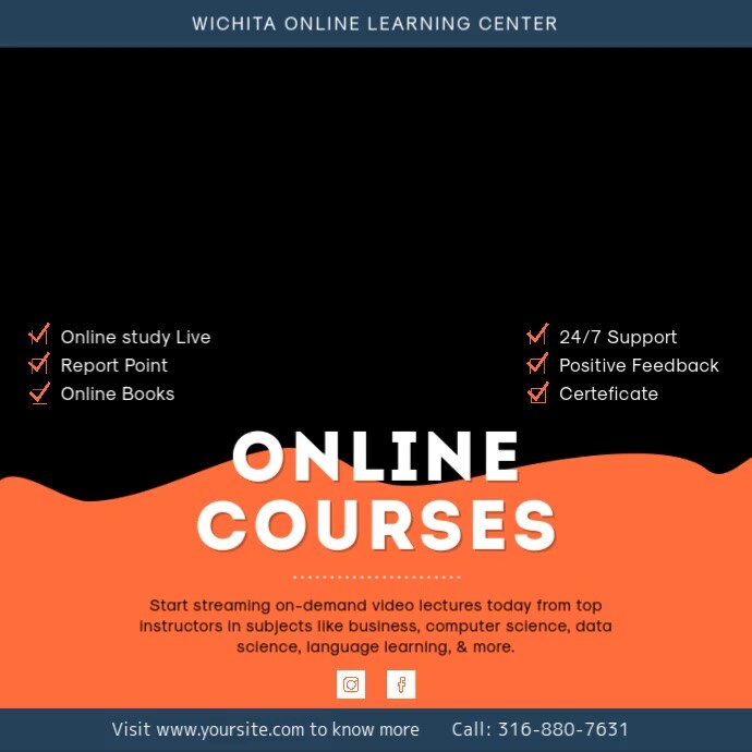 Online Learning Center Video Courses Offer Ad Template | PosterMyWall