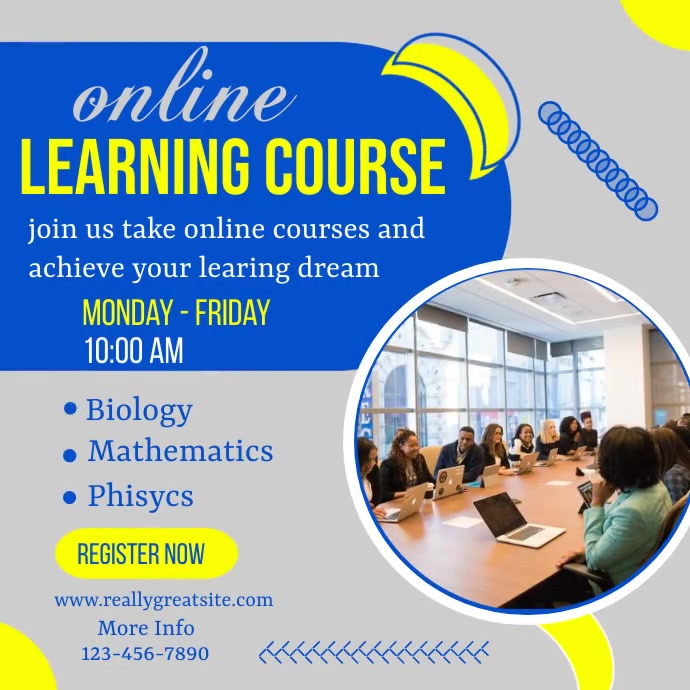 Online learning course Instagram post Template | PosterMyWall