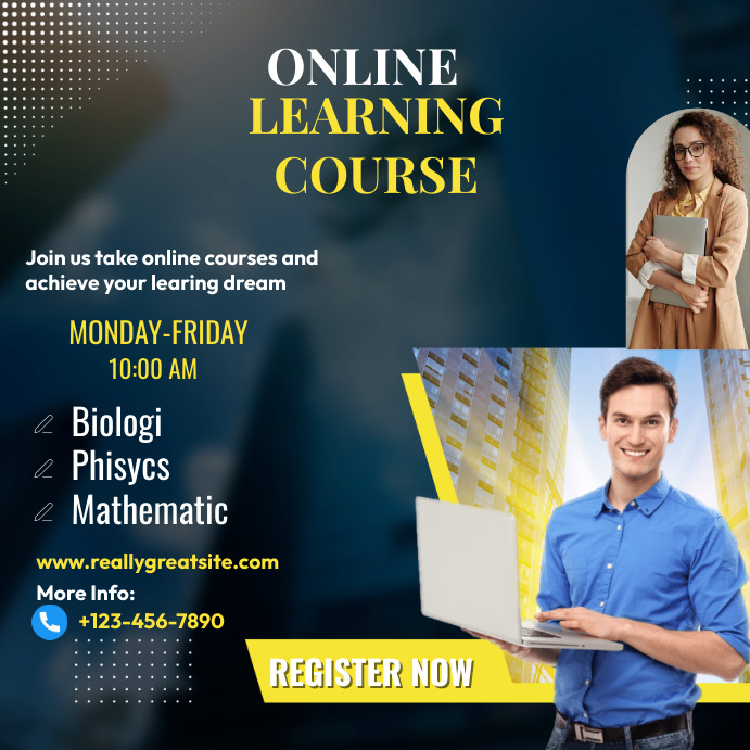 Online Learning Course Poster Template | PosterMyWall