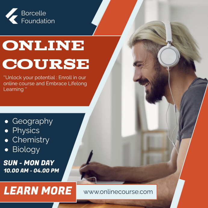 Online learning course template | PosterMyWall
