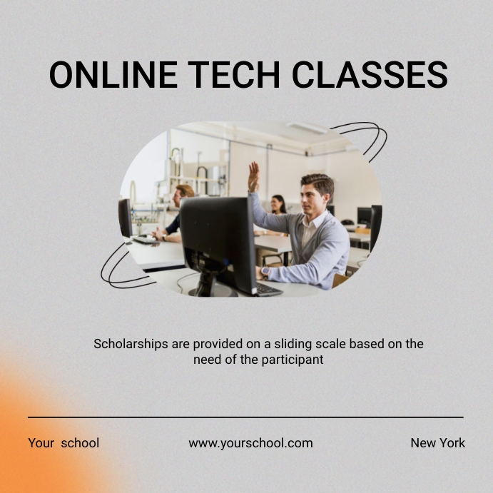 Online learning course template Instagram Post