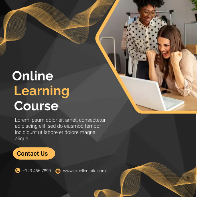Online learning course template | PosterMyWall