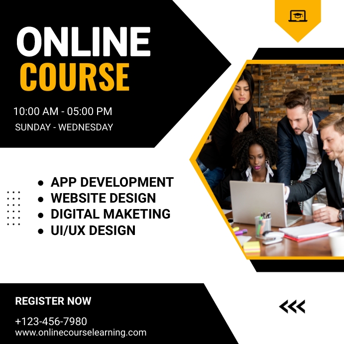 Online learning course template | PosterMyWall