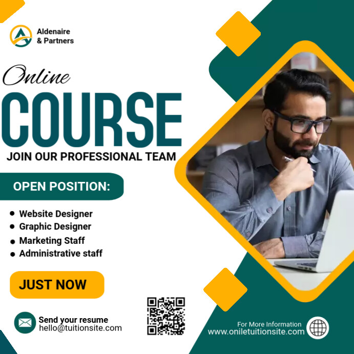 Online learning course template Instagram Post