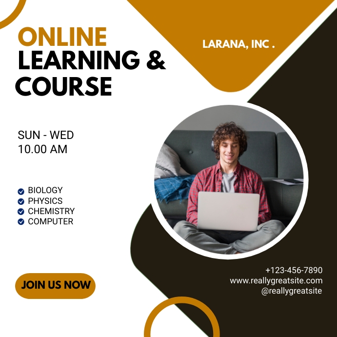 Online learning course template | PosterMyWall