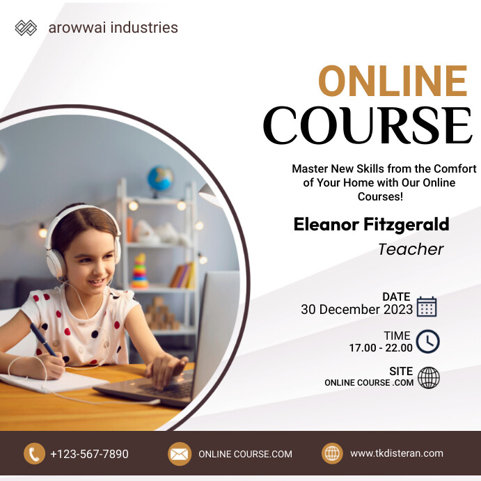 Online learning course template | PosterMyWall