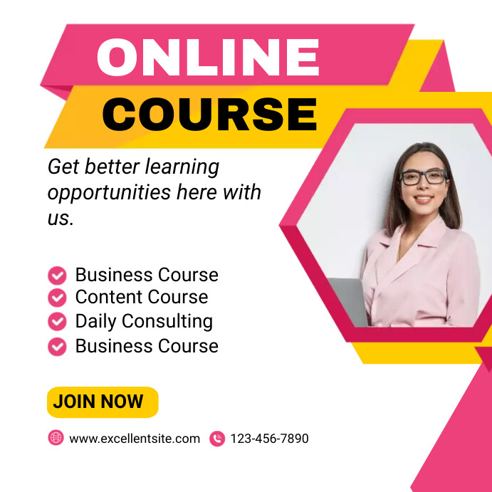 Online learning course template Instagram Post