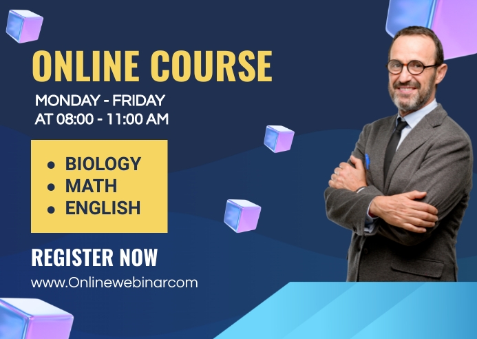 Online learning course template | PosterMyWall