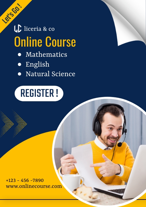 Online learning course template | PosterMyWall
