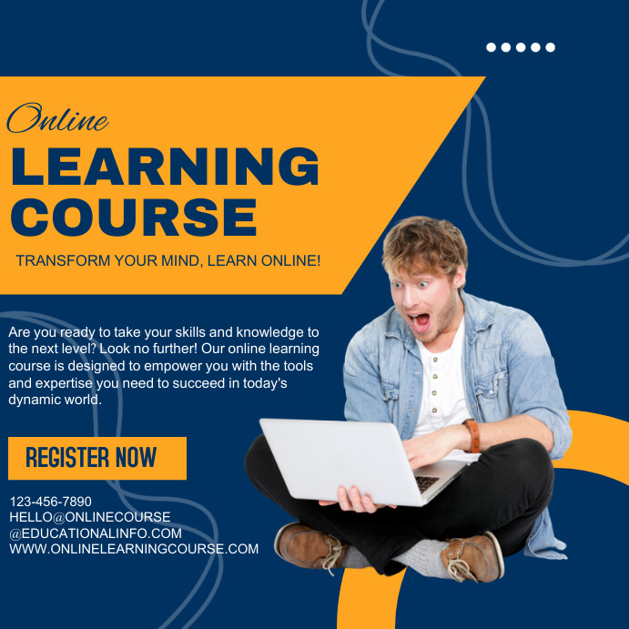 Online learning course template | PosterMyWall
