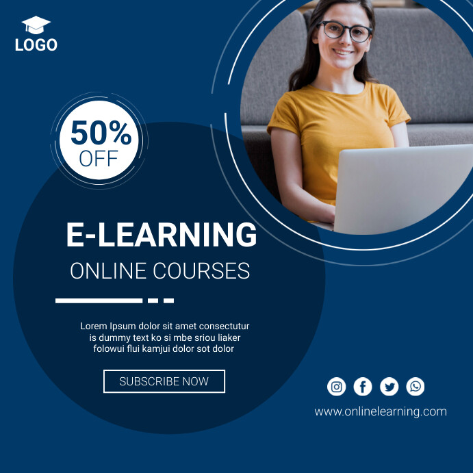 Online learning course template | PosterMyWall