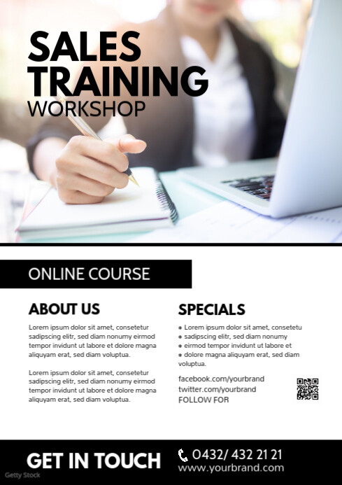 Online Learning Course Workshop Sales Ad Template | PosterMyWall