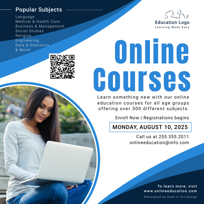 Online Learning Courses Advertisement Template | PosterMyWall