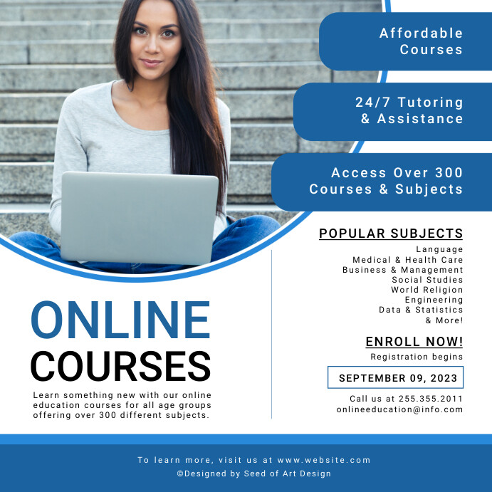 Online Learning Courses Advertisement | PosterMyWall
