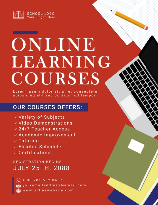 Online Learning Courses Advertisement Flyer | PosterMyWall