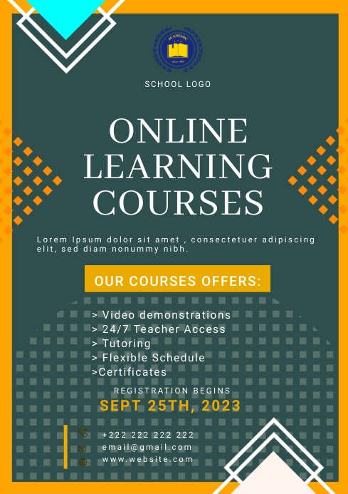 Copy of ONLINE LEARNING COURSES | PosterMyWall