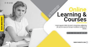 White Online Learning Facebook Shared Image Template