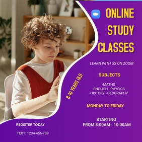 Tutoring sessions online Instagram post Template | PosterMyWall