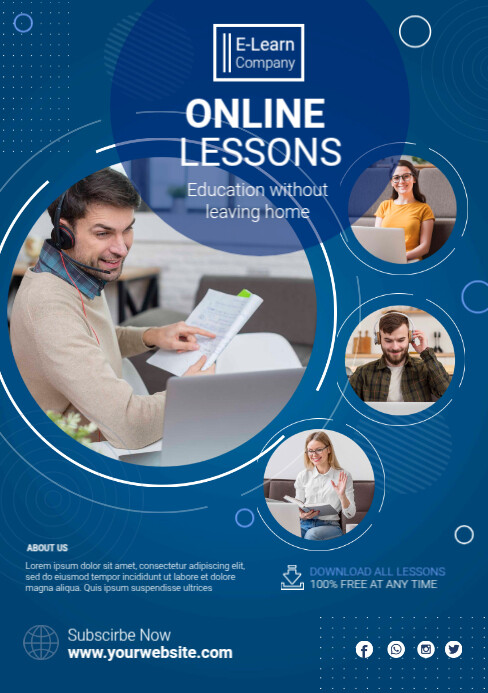 Copy of Online Lessons Ads | PosterMyWall