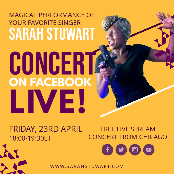 Concert Post Example Online Live Concert Post Template | PosterMyWall