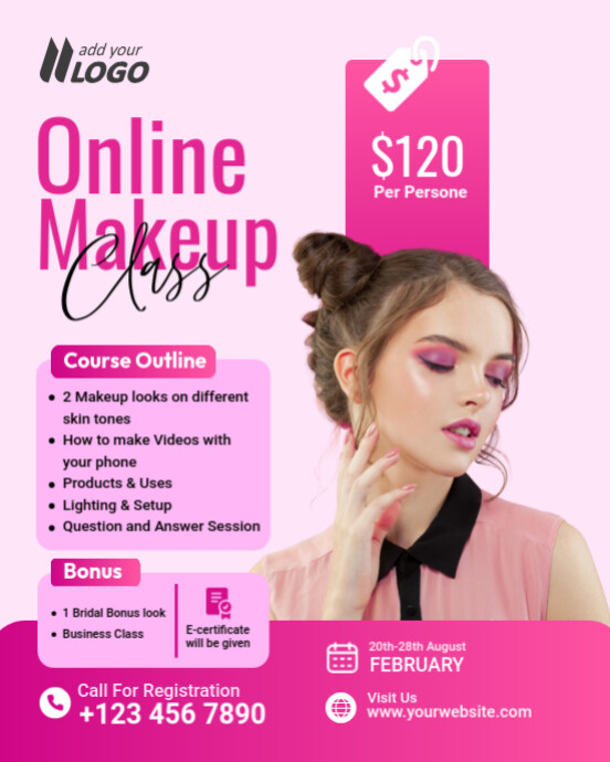 Makeup Course Post Design Online Makeup Class Template | PosterMyWall