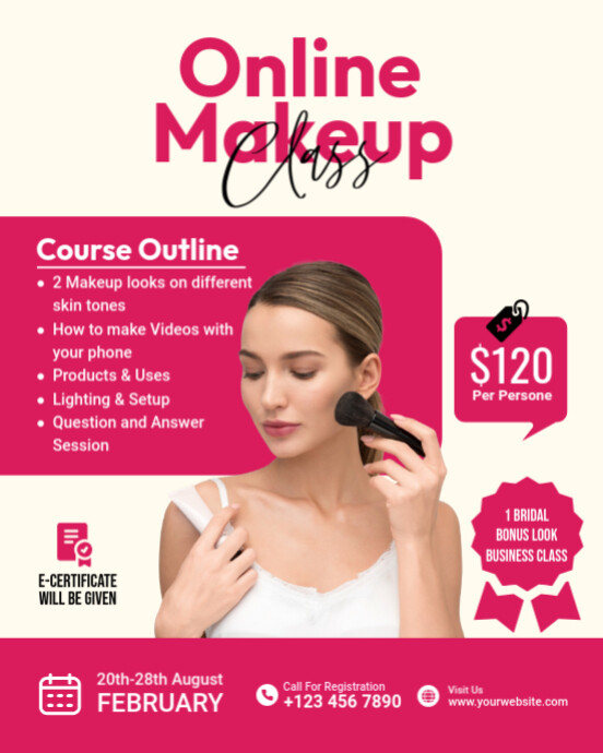 Online Makeup Class Template | PosterMyWall