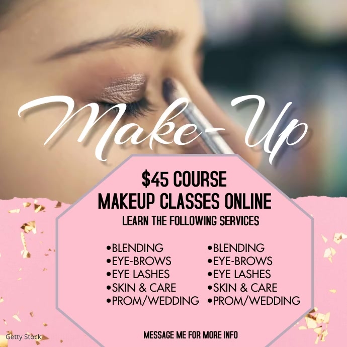 Online Makeup Courses Social Media Ad Template  PosterMyWall