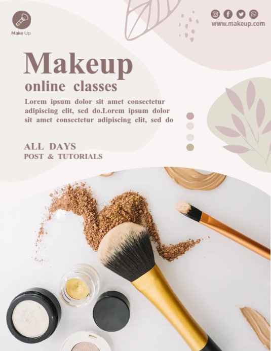 Online Makeup Template Ulotka (US Letter)