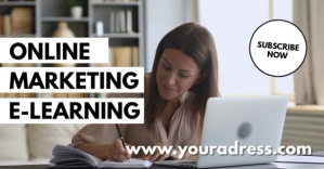 Grey Online Marketing Course Promotion Facebook Shared Image Template
