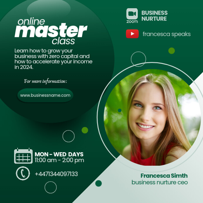 Online Master Class Instagram Post Template | PosterMyWall