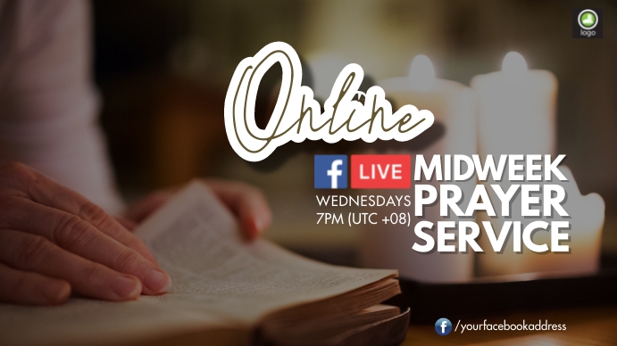 Online Midweek Prayer Service Ecrã digital (16:9) template