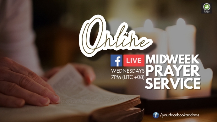 Online Midweek Prayer Service Digital na Display (16:9) template