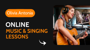 Czarny Online music & singing lessons fiverr service YouTube Thumbnail Template