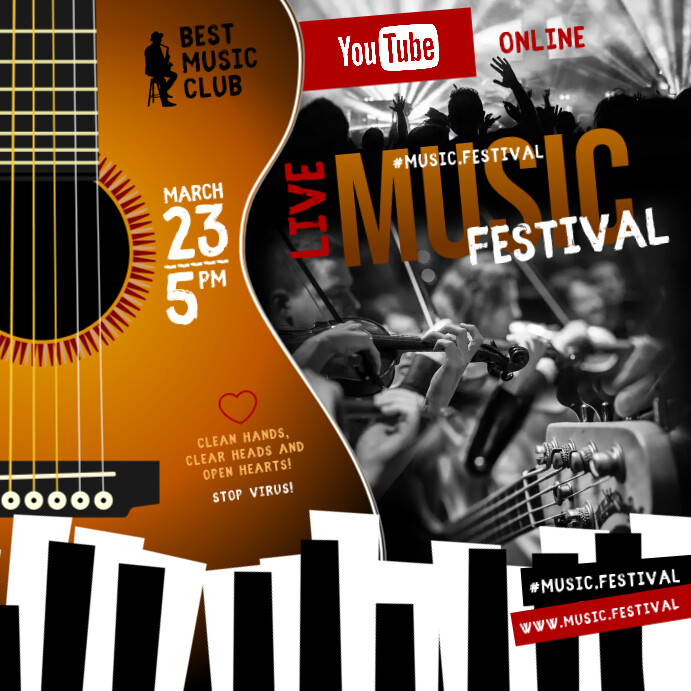 ONLINE MUSIC FESTIVAL INSTAGRAM BANNER Instagram-bericht template