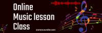 Online Music Lesson Class Banner | Black Modern & Minimal Online Music Lesson Twitter Banner Twitter-header template
