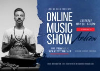 Online Music Show Postcard Postal template