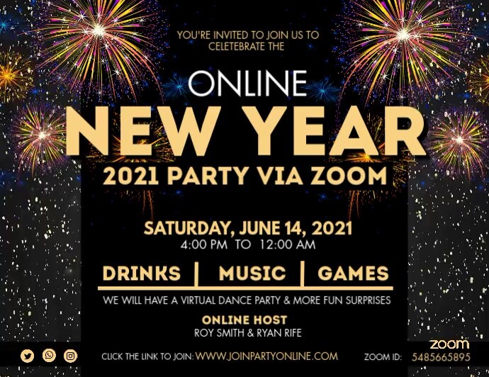 New Years Eve Party Zoom Online New Year Zoom Party Banner Template Postermywall New Years Eve Party Zoom Online New Year Zoom Party Banner Template Postermywall