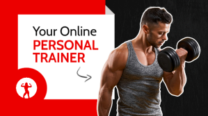 online personal trainer red and black colors YouTube-miniature template
