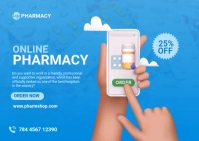 Online Pharmacy Ad Postcard template