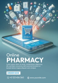 Online Pharmacy Flyer A4 template