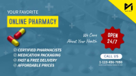 Blue Online Pharmacy Delivery Service Digital Signage template