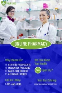 Online Pharmacy Video Poster template