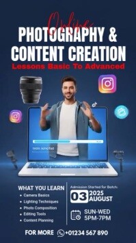 Online Photography Course, Content Creation Training Instagram na Kuwento template
