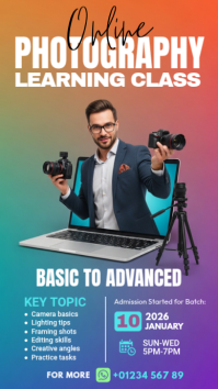 Online Photography Lessons Instagram Story template