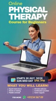 online physical therapy class Digital Display (9:16) template