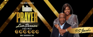 黑色 ONLINE PRAYER SERVICE CHURCH TEMPLATE Twitch Profile Banner
